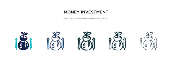 Geld investering pictogram in verschillende stijl vector illustratie. tw — Stockvector