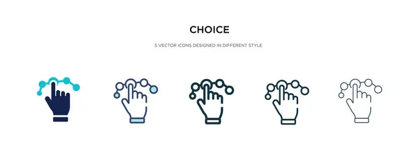 Icono de elección en la ilustración de vectores de estilo diferente. dos colores — Vector de stock