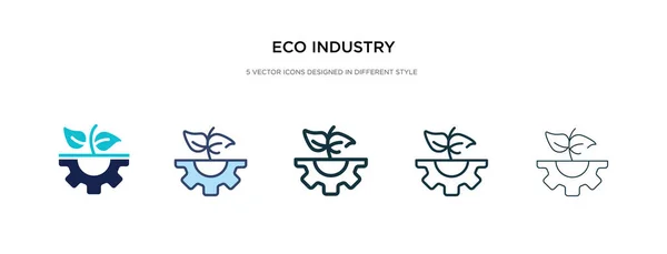 Icono de la industria ecológica en la ilustración de vectores de estilo diferente. dos co — Vector de stock