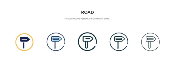 Icono de la carretera en la ilustración de vectores de estilo diferente. dos de color un — Vector de stock