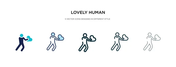 Adorável ícone humano em ilustração vetorial de estilo diferente. dois co —  Vetores de Stock