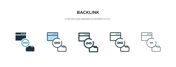 Icône backlink dans différentes illustrations vectorielles de style. deux couleurs — Image vectorielle