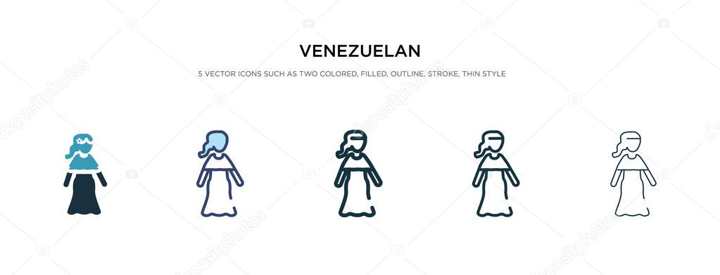 venezuelan icon in different style vector illustration. two colo