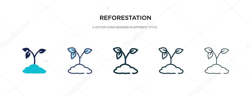 reforestation icon in different style vector illustration. two c