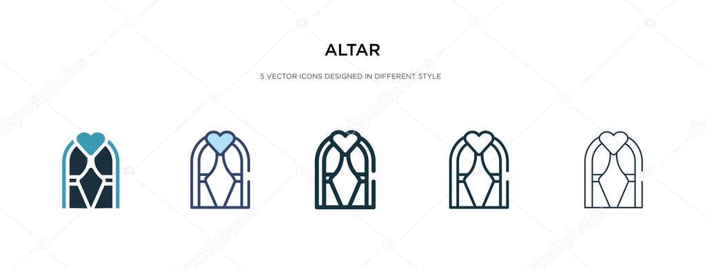 altar icon in different style vector illustration. two colored a