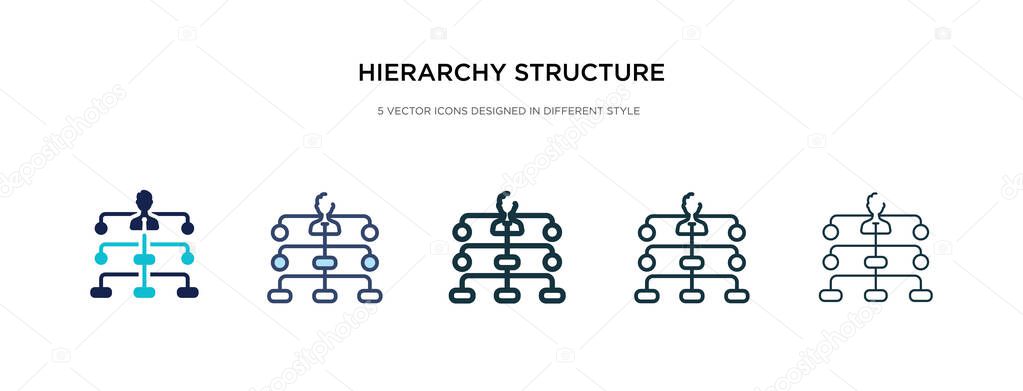 hierarchy structure icon in different style vector illustration.