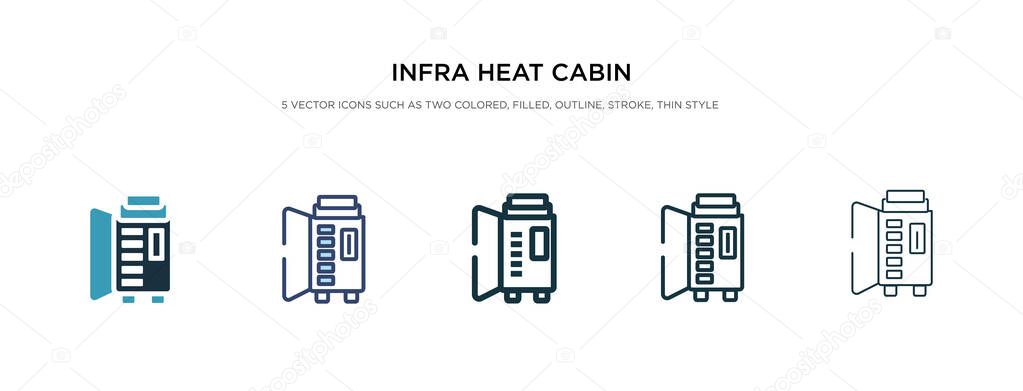 infra heat cabin icon in different style vector illustration. tw
