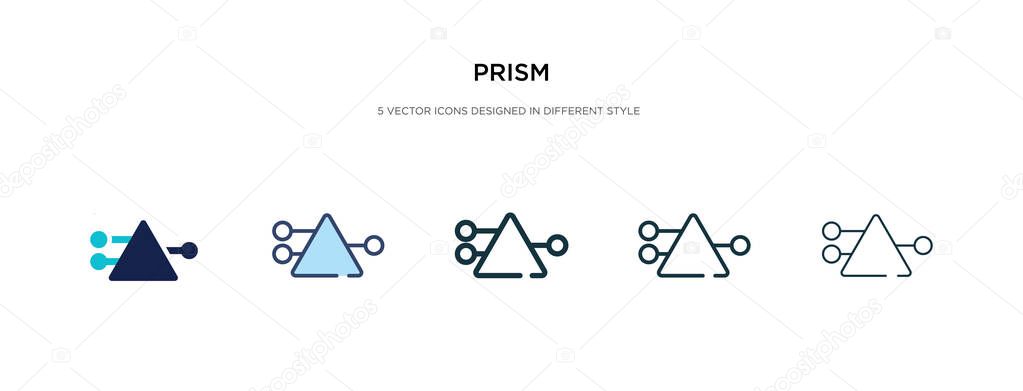 prism icon in different style vector illustration. two colored a