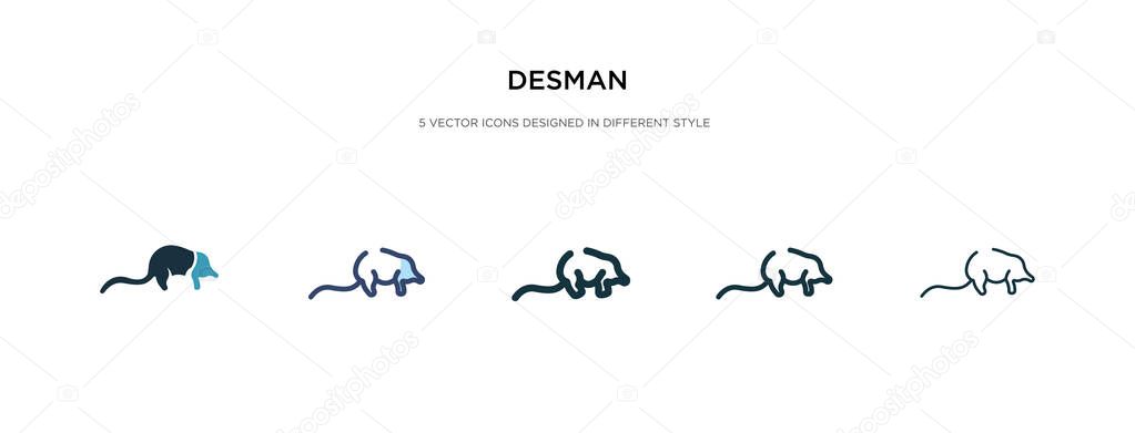 desman icon in different style vector illustration. two colored 