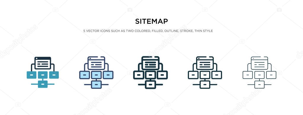 sitemap icon in different style vector illustration. two colored