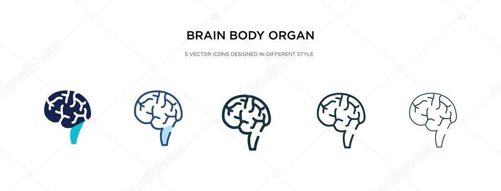 brain body organ icon in different style vector illustration. tw