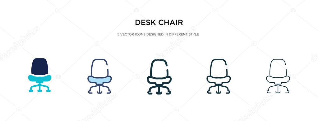 desk chair icon in different style vector illustration. two colo
