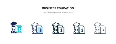 iş eğitimi simgesi farklı biçim vektör illüstrasyonunda. 