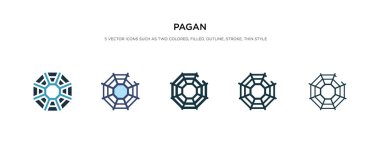 Farklı stil vektör illüstrasyonunda pagan simgesi. iki renkli a