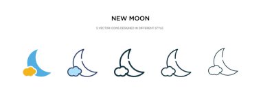 Farklı biçim vektör illüstrasyonunda yeni ay simgesi. iki renk