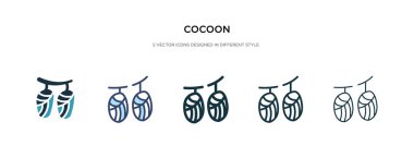 cocoon icon in different style vector illustration. two colored  clipart