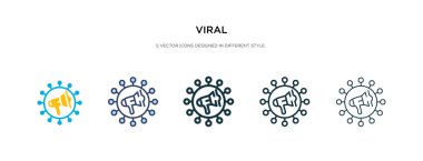 Farklı stil vektör illüstrasyonunda viral simge. iki renkli a