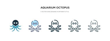 akvaryum ahtapot ikonu farklı bir stil vektör çiziminde. Tw