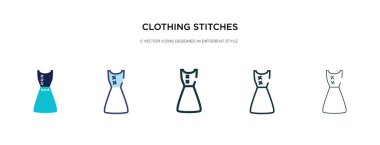 giyim dikişleri farklı stil vektör illüstrasyonunda simge oluşturur. t