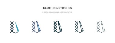 giyim dikişleri farklı stil vektör illüstrasyonunda simge oluşturur. t