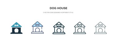 dog house icon in different style vector illustration. two color