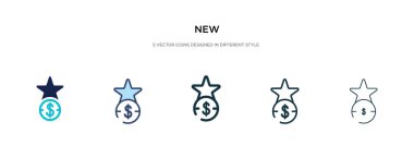 Farklı biçim vektör illüstrasyonunda yeni simge. iki renkli ve