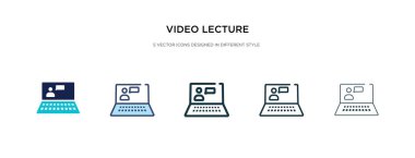 video lecture icon in different style vector illustration. two c clipart