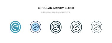 dairesel ok saat simgesi farklı biçim vektör illüstrasyonunda