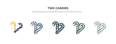 Farklı stil vektör illüstrasyonunda iki şekerleme simgesi. iki kol