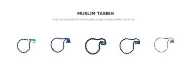 müslüman tasbih simgesi farklı stil vektör illüstrasyonunda. iki c