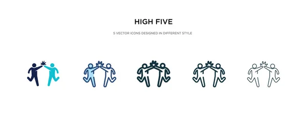 Cinco alto icono en la ilustración de vectores de estilo diferente. dos colores — Vector de stock