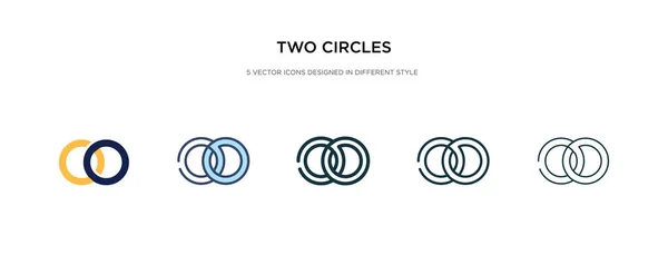 Иконка двух кругов в разных векторных иллюстрациях стиля. два кола — стоковый вектор