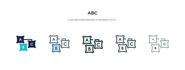 Icône abc dans l'illustration vectorielle de style différent. deux couleurs et — Image vectorielle