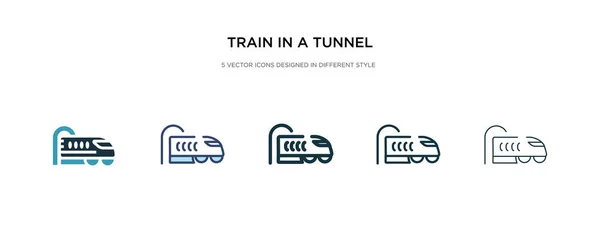 Träna i en tunnel ikon i olika stil vektor illustration. t — Stock vektor