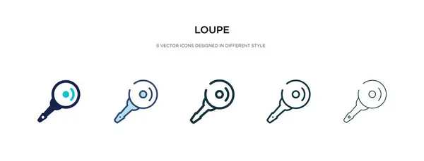 Icono de lupa en la ilustración de vectores de estilo diferente. dos colores a — Vector de stock