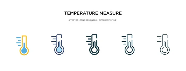 Icono de medida de temperatura en la ilustración de vectores de estilo diferente . — Vector de stock
