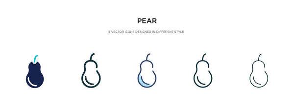 pear icon in different style vector illustration. two colored an