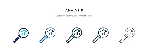 Icono de análisis en la ilustración de vectores de estilo diferente. dos colores — Vector de stock