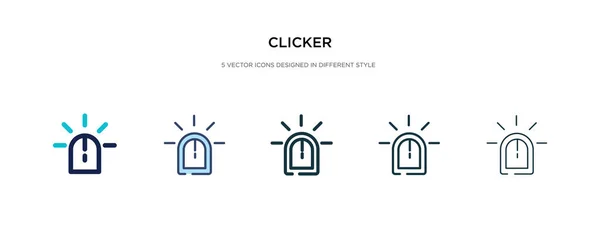 Icono del clicker en la ilustración de vectores de estilo diferente. dos colores — Vector de stock