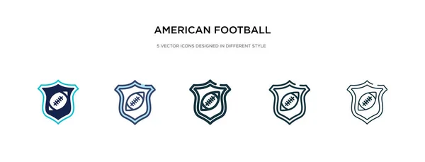 American football team emblem icon in different style vector ill — Stock vektor