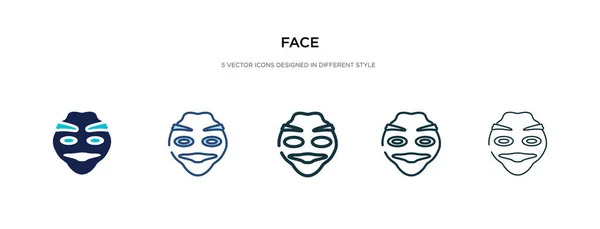 Icono de la cara en la ilustración de vectores de estilo diferente. dos de color un — Vector de stock