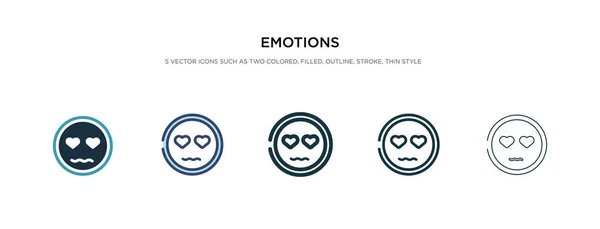 Icono de emociones en la ilustración de vectores de estilo diferente. dos colores — Vector de stock