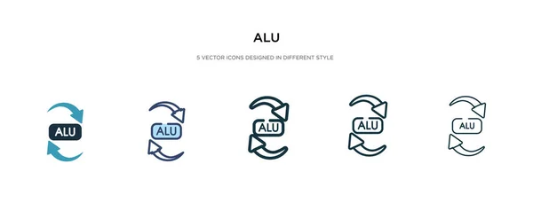 Alu icono en la ilustración de vectores de estilo diferente. dos colores y — Vector de stock