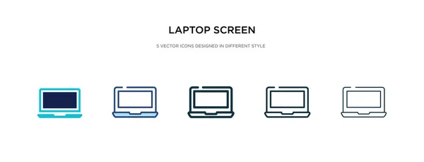 Иконка экрана ноутбука в различных стилях векторной иллюстрации. два c — стоковый вектор