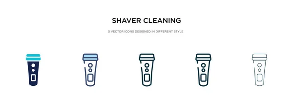 Afeitadora icono de limpieza en la ilustración de vectores de estilo diferente. Dos. — Vector de stock