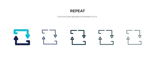 Icono de repetición en la ilustración de vectores de estilo diferente. dos colores — Vector de stock
