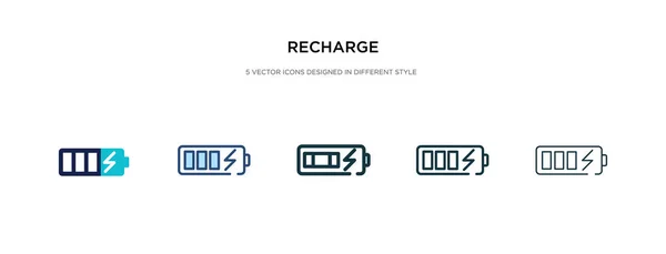Icône de recharge dans l'illustration vectorielle de style différent. deux couleurs — Image vectorielle