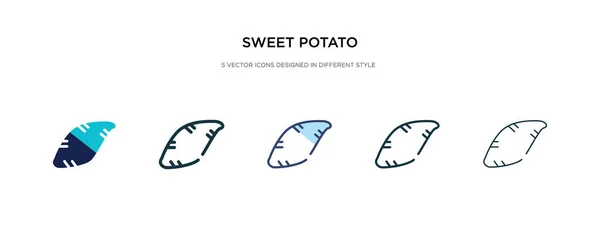 Icono de la batata en la ilustración de vectores de estilo diferente. dos co — Vector de stock