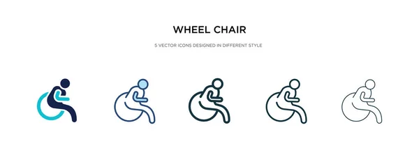 Icono de la silla de ruedas en la ilustración de vectores de estilo diferente. dos col — Vector de stock