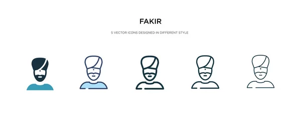 Fakir icono en la ilustración de vectores de estilo diferente. dos colores a — Vector de stock